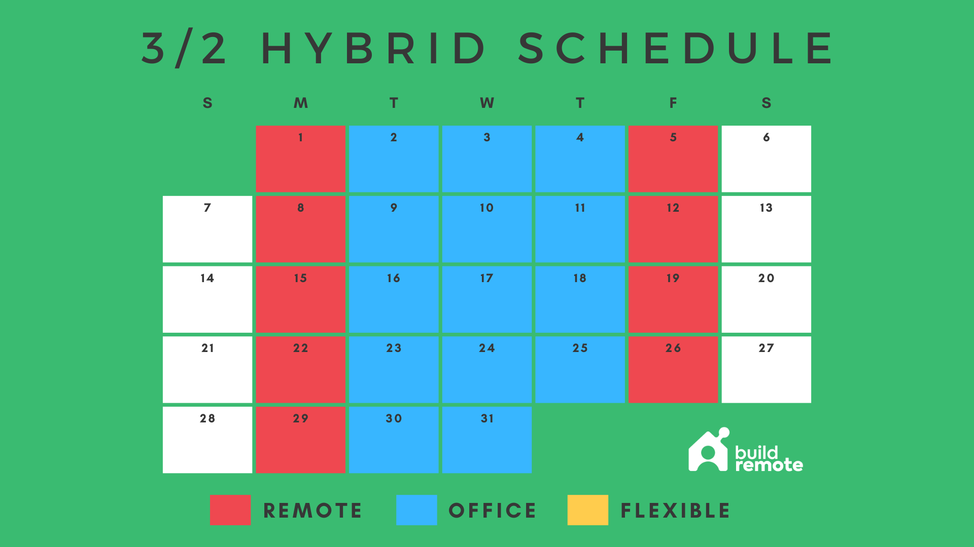 3-2 hybrid work schedule