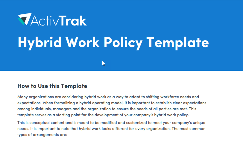 Activtrak’s Hybrid Policy Template