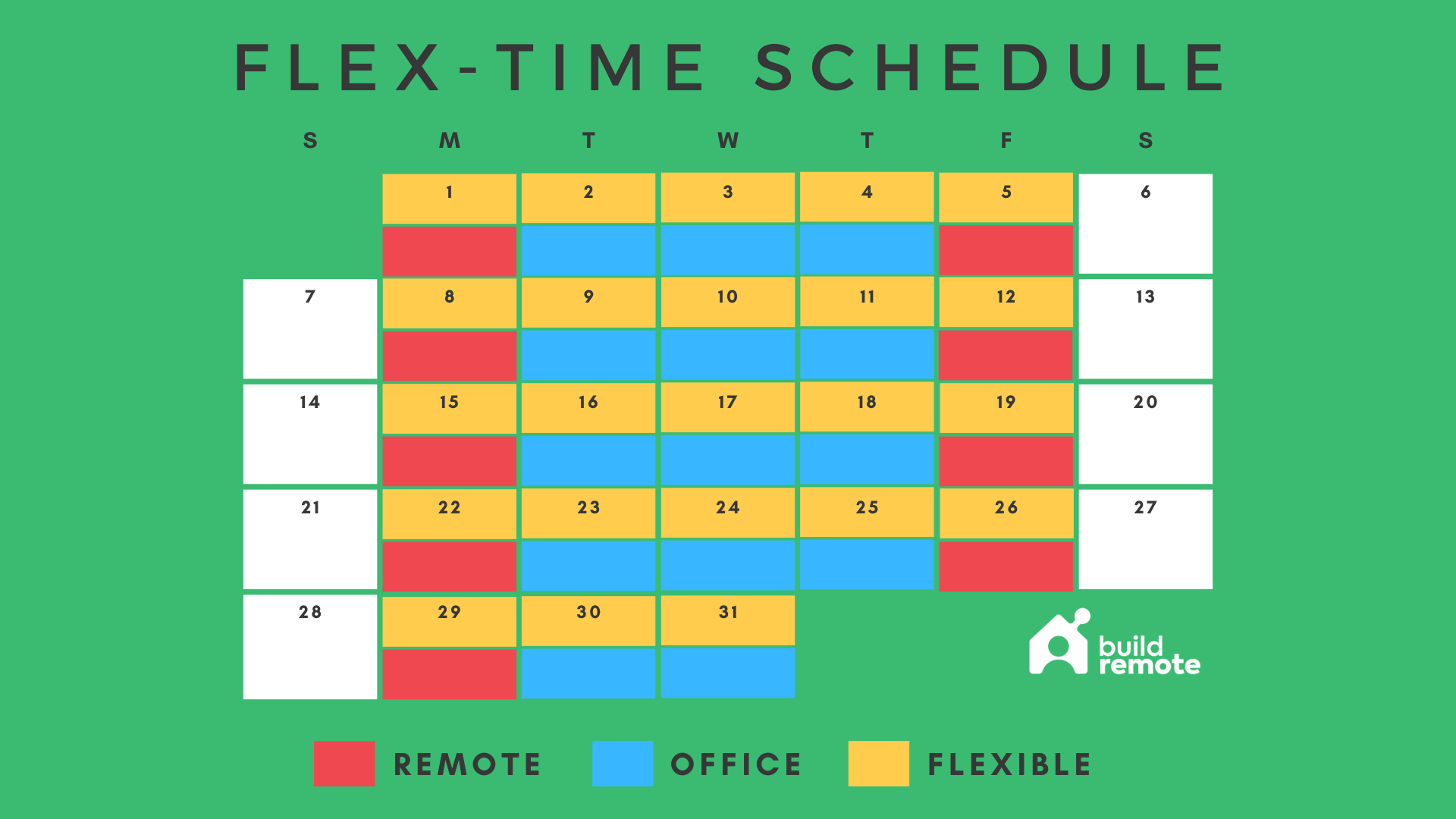 flex-time hybrid work schedule