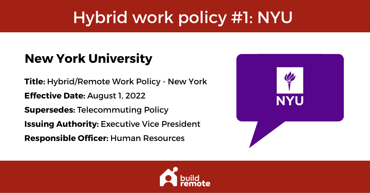 NYU hybrid work policy