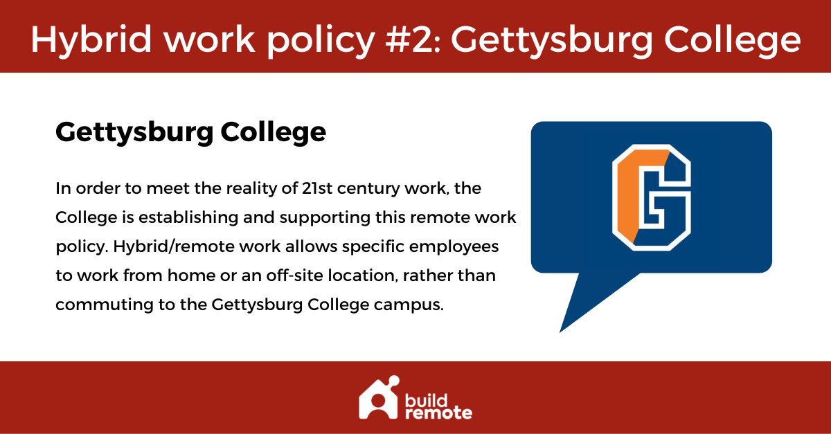 Gettysburg College hybrid work policy