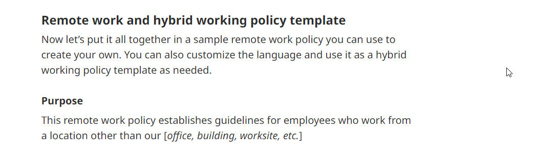 Indeed’s hybrid & remote work policy template