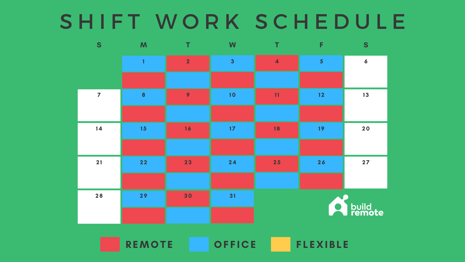 shift hybrid work schedule