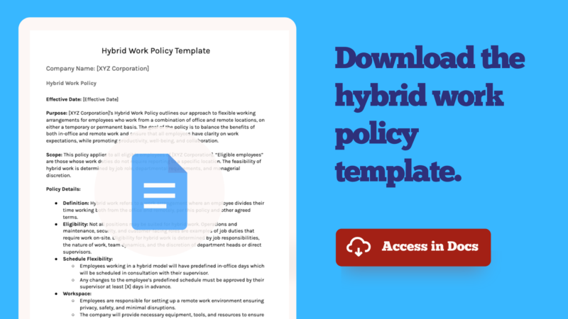 Access the hybrid work policy template in Google Docs