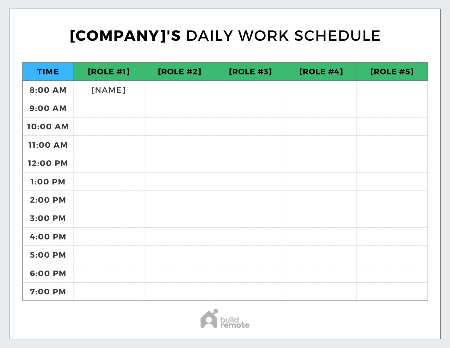 Daily Staff Schedule Template Buildremote