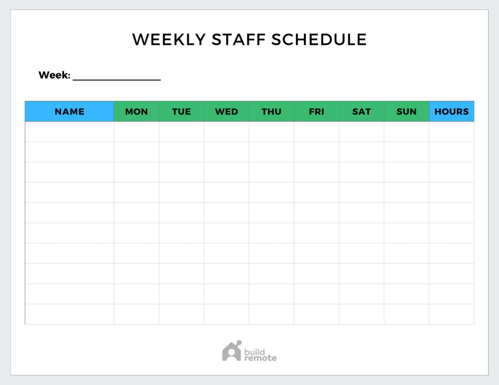 Weekly Staff Schedule Template