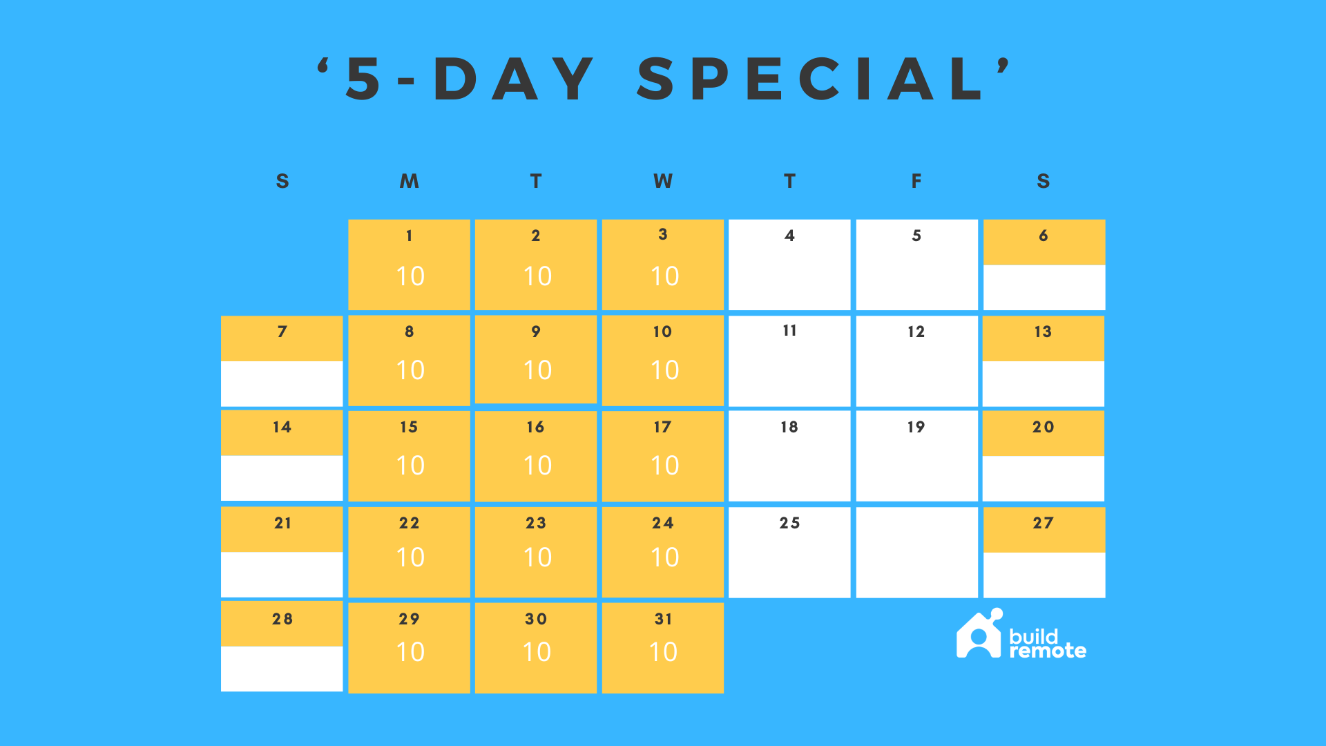 Five-day special work schedule