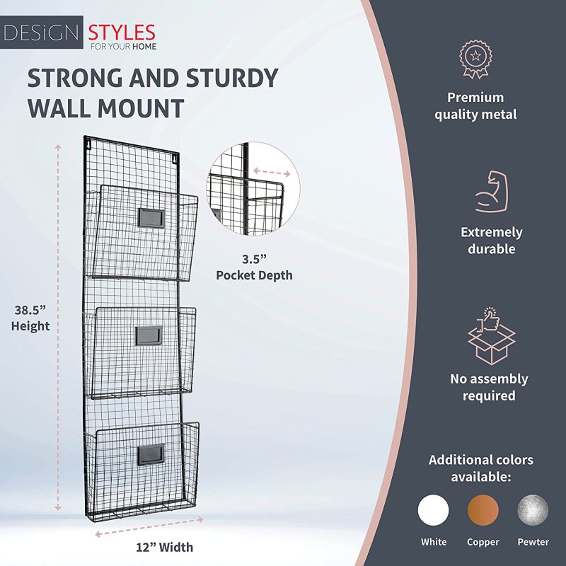 Designstyles Three Tier Wall File Holder