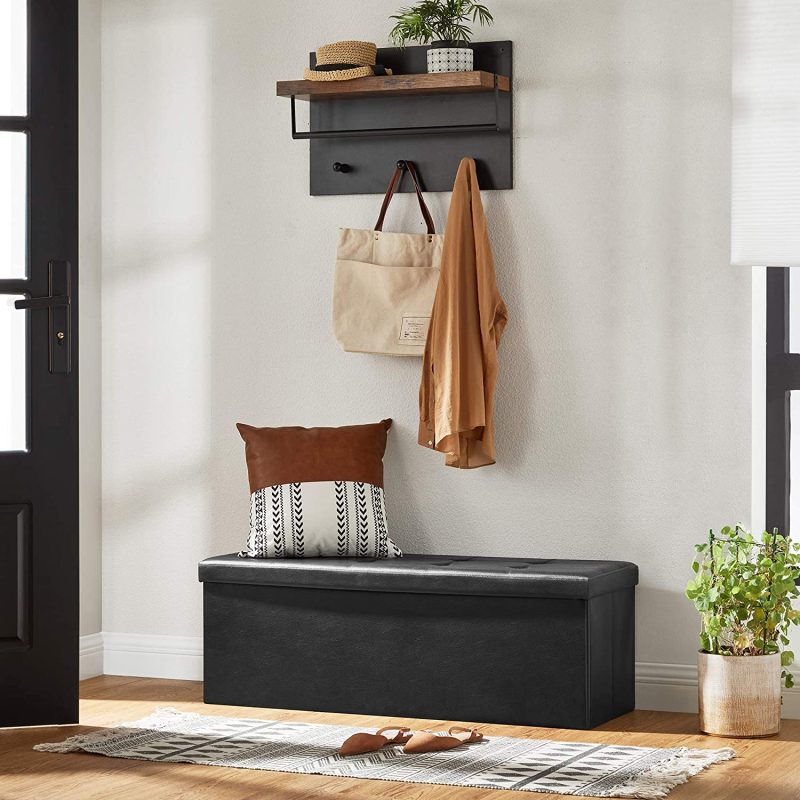 SONGMICS Folding Storage Ottoman Bench