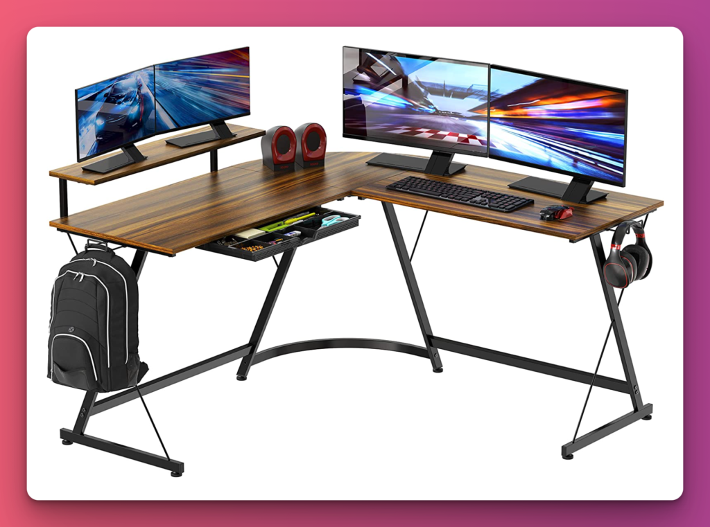 SHW Vista L-Shaped Desk Under $100
