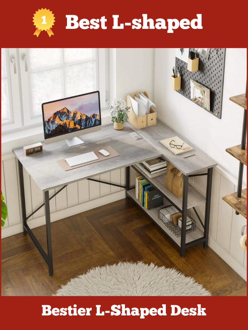 Best L-shaped desk with bookshelves