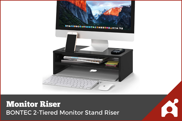desktop monitor riser with shelf