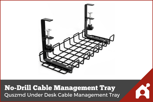 no-drill cable management tray for desks