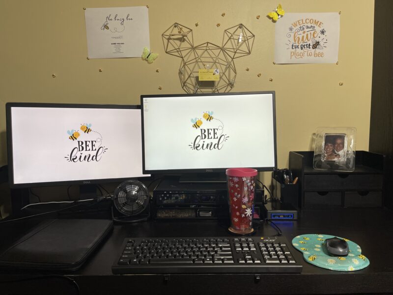 AJ's organized desk