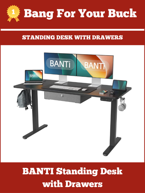 Banti standing desk with drawers