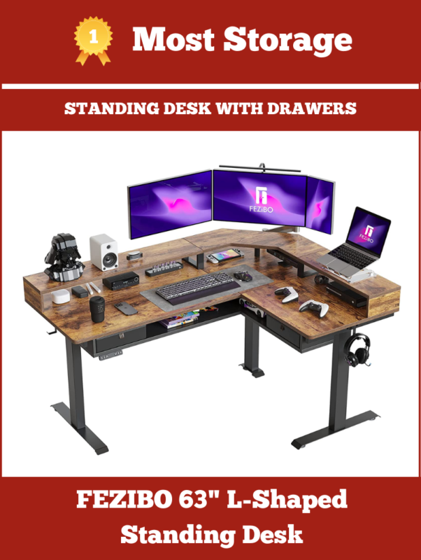 Fezibo standing desk with drawers
