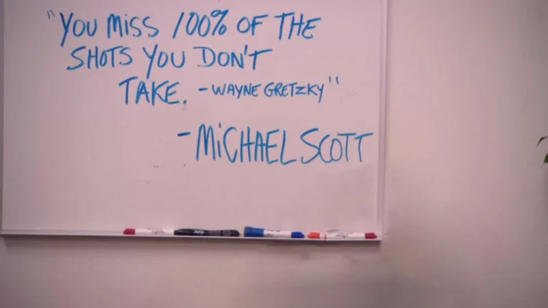 Whiteboard from “The Office” meeting room