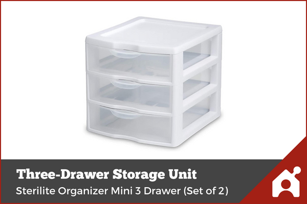 Three-Drawer Storage Unit - Home office organization product