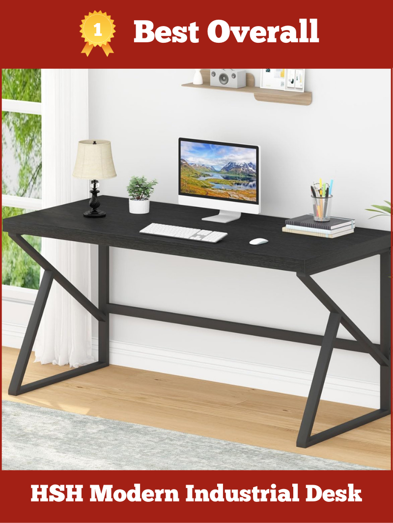 Best Overall - Modern Industrial Home Office Desk By HSH