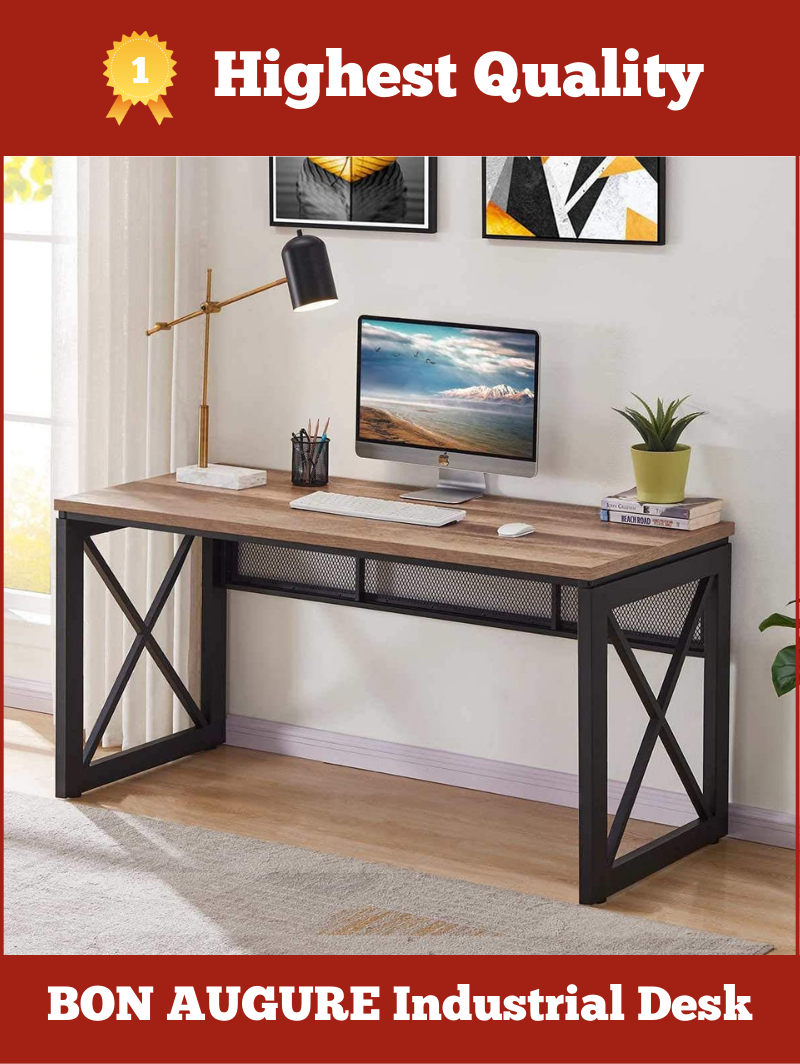 Highest Quality - Industrial Home Office Desk By BON AUGURE