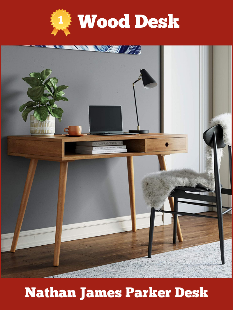 Wood - Modern Home Office Computer Desk By Nathan James Parker