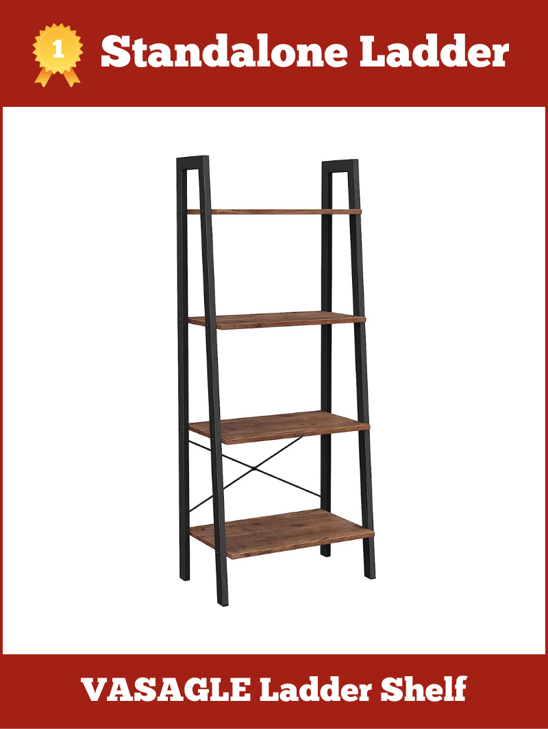 Best Freestanding Ladder Shelf - VASAGLE 4-Tier Ladder Shelf