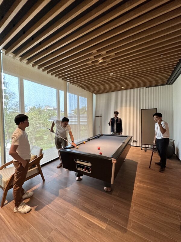 Staff Retreat Idea from Ling App - Let's Go International - The Ling App team playing pool