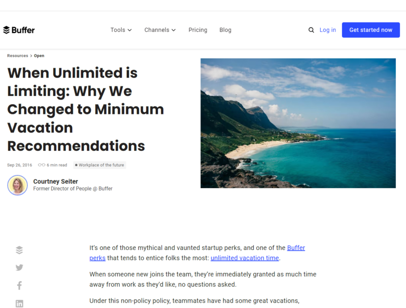 Buffer’s Unlimited PTO Policy - Minimum Vacation Recommendations