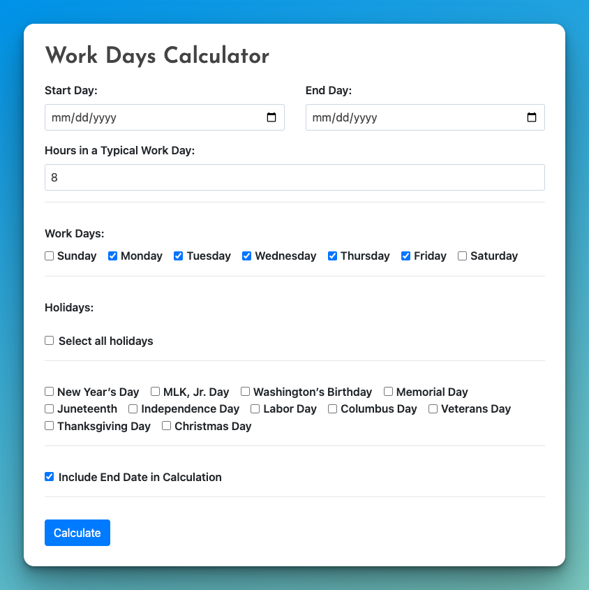 Business day calculator