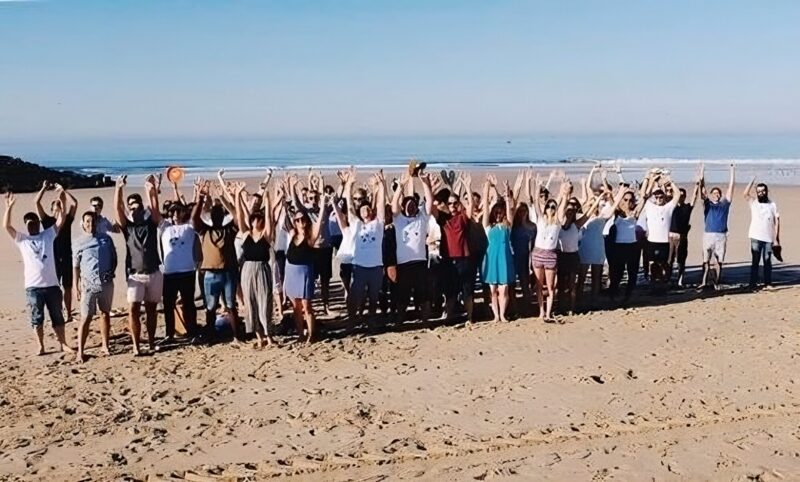 The Fat Joe team at the beach