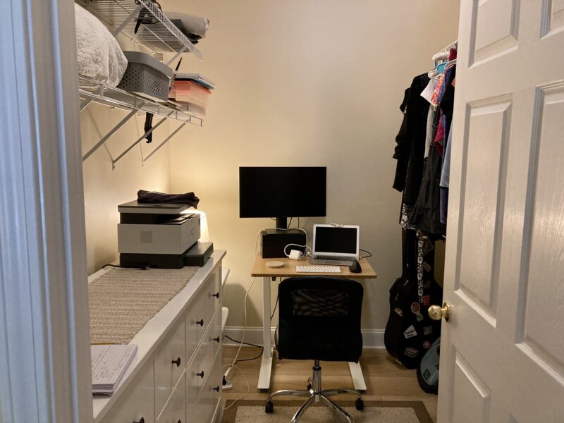 My closet office before rearranging