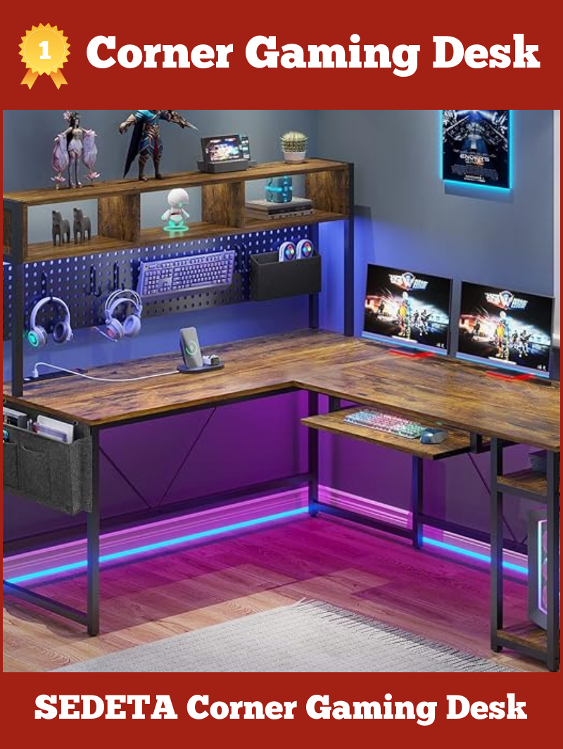 Best Corner Gaming Desk with Storage - Corner Computer Desk by SEDETA
