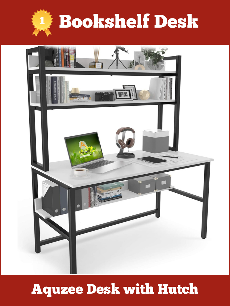 Best Desk with Bookshelf - Computer Desk with Hutch and Bookshelf by Aquzee