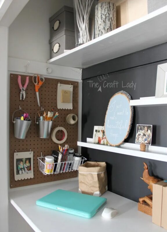 Hang a bulletin or per board - Photo from Aimee of The Crazy Craft Lady
