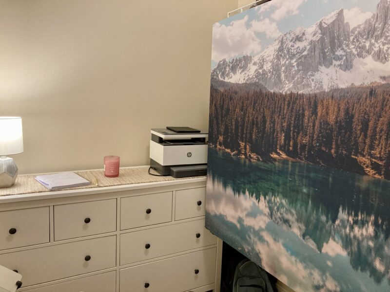 Using my backdrop to block my "closet look"