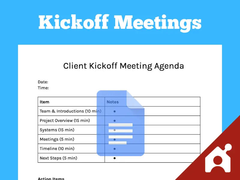 Project kickoff meeting agenda template