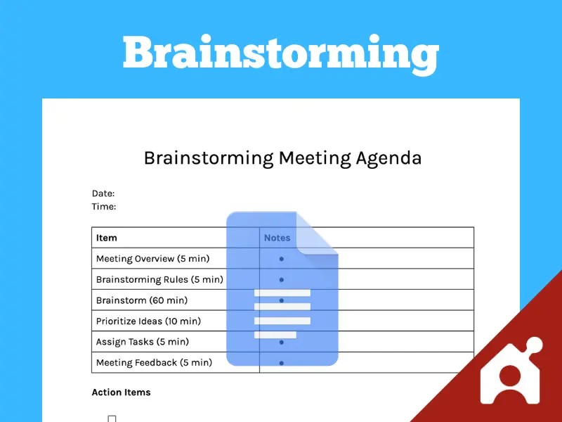 Brainstorming meeting agenda