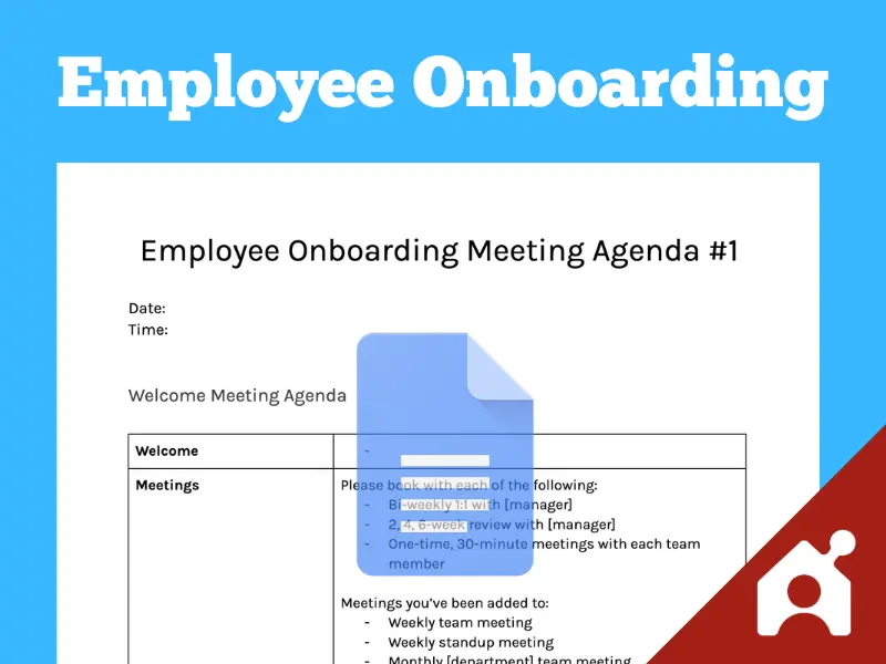 Employee onboarding meeting agendas