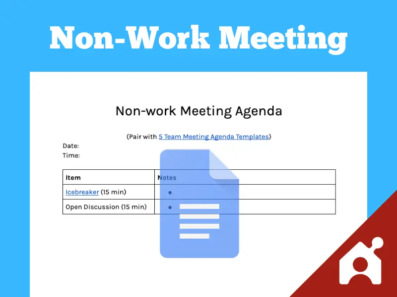 non-work meeting agenda