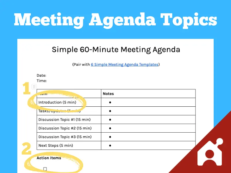 Set meeting agenda topics