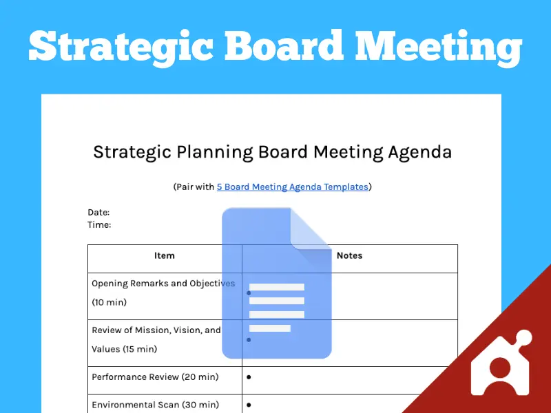 strategic planning board meeting agenda