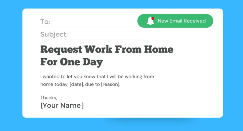 work from home request email for one day