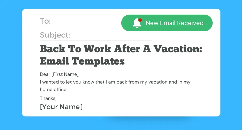 Back to work after vacation email