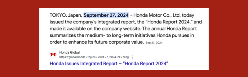 Honda annual report - diversity goals